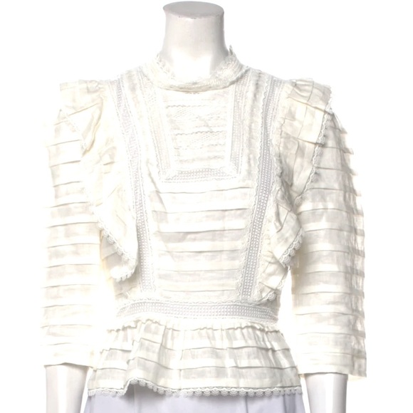 ZIMMERMANN Allia Pintuck High-Neck Crop Top Zimmermann Size 2 - Picture 8 of 12